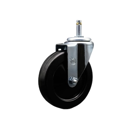 Service Caster 5'' Hard Rubber Wheel Swivel 7/16'' Grip Ring Stem Caster SCC-GR20S514-HRS-716138
